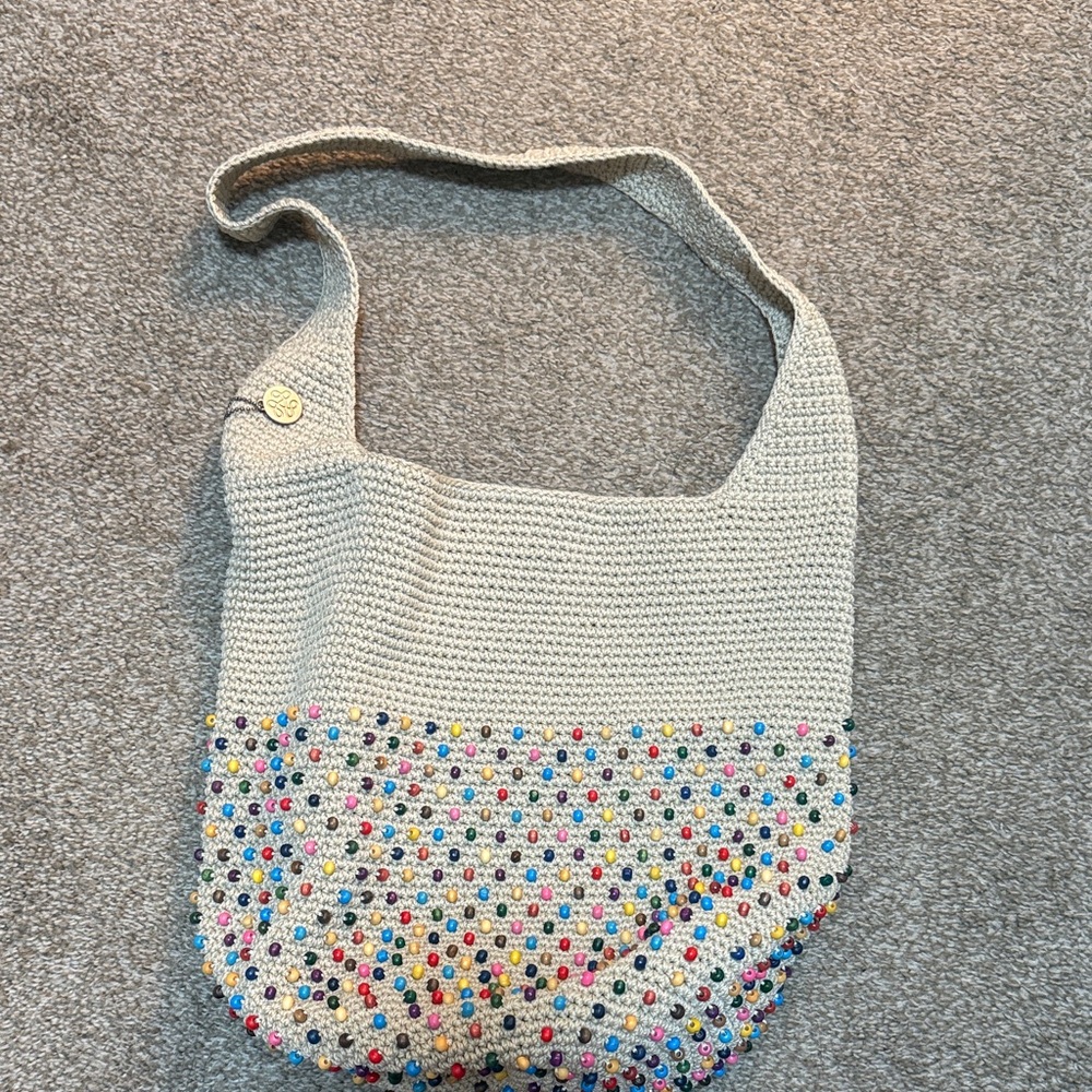 The Sak Cream and Multicolor Beaded Shoulder Bag